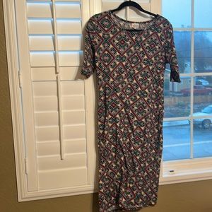 Lularoe Woman’s Dress Size Medium Multi Colored 3/4 Sleeve